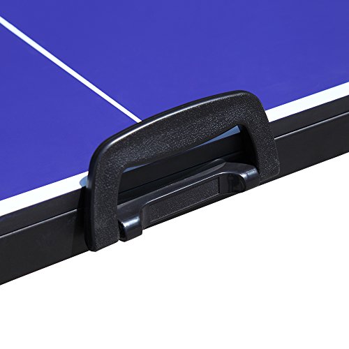 Hathaway BG2305 Crossover 60-in Folding Portable Table Tennis Table – Perfect Small Space Solution, Blue, 60"
