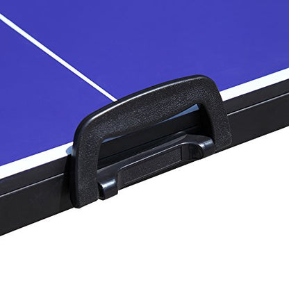 Hathaway BG2305 Crossover 60-in Folding Portable Table Tennis Table – Perfect Small Space Solution, Blue, 60"