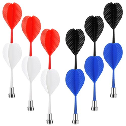Accmor Magnetic Darts, Magnetic Darts Replacement for Magnetic Dartboard - color: 12 Pack-Red, White, Black, Blue