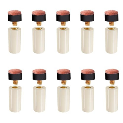 GSE Games & Sports Expert 10 Pieces 12mm/13mm Billiard Pool Tips, Soft/Hard Screw-on Tips Replacement or White Pool Cue Stick Nylon Ferrules Replacement - size: 12mm, style: Hard Tip & Nylon Ferrules