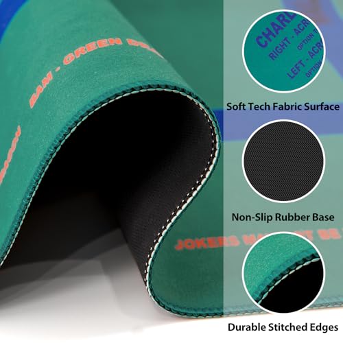 Mahjong Mat, Mahjong Table Mat Black Carrying Bag, Anti Slip and Noise Reduction Table Cover for Mahjong, Poker, Card Games, Dominoes, Board Games, Slip Resistant Mat (Green - 31.5'') - color: Green