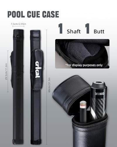 CRICAL COWCUE 58-Inch Carbon Fiber Pool Cue, Low Deflection, 12.5mm Tip | Adjustable pool cue with 3/8x8 joint for stable control, regular billiards practice and pool hall play. - color: CW-02-set2