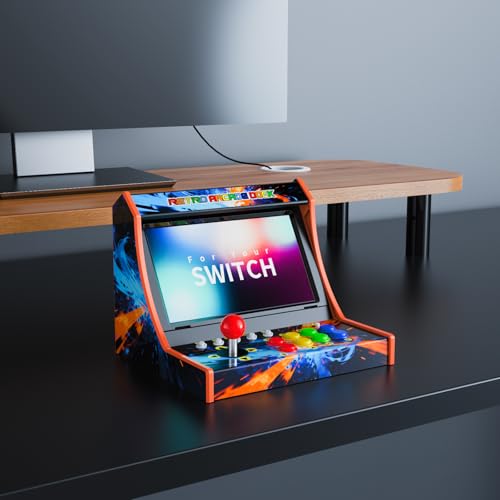 Retro Arcade Machine for Switch/OLED/Switch 2 with Screenshot Icon Button, Orange and Blue (Screen Not Included) - color: Orange and Blue