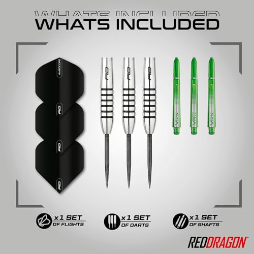 RED DRAGON Featherlite 2 Tip Darts Set - 80% Tungsten Ultra-Lightweight Barrels for Smooth Release & Precision Control, 19g, Flights & VRX Aluminum Shafts Included