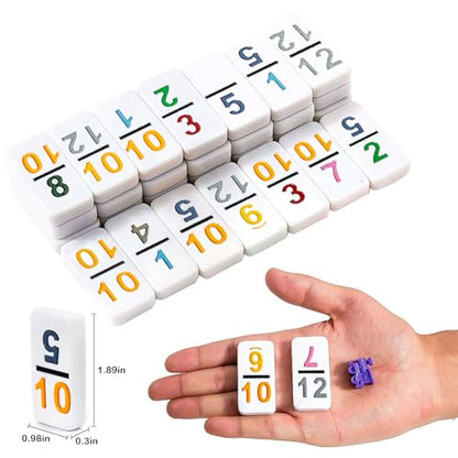 Yinlo Mexican Train Dominoes Set, Hub with Real Train Sound, Double 12 Colored Number - style: Classic NUMBER DOMINOES WITH ORANGE HUB