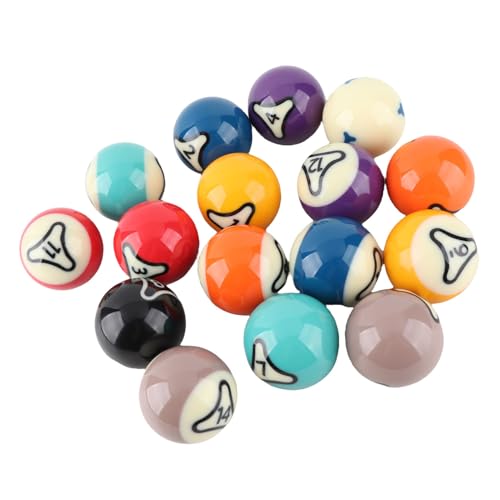 16Pcs Billiard Balls Set Pool Balls US Style Billiard Ball Set Resin 57.2mm Standard Size High Contrast Colors Weighted Balanced for Tournament Practice Professional Games Gift