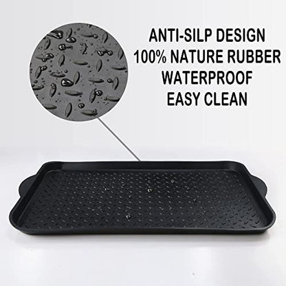 Matace 1 Pack Rubber Small Boot Tray for Entryway,Boot Mat,Shoe Tray,Shoe Mat for Indoor and Outdoor Use, 27.95"x 15.74" (Pack of 1) - size: 29.5" x 15.7" x 1.2"
