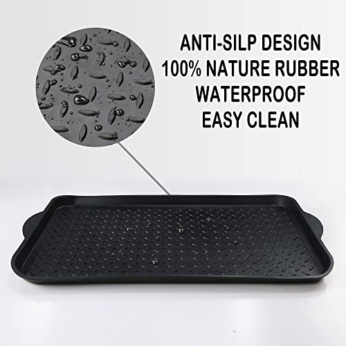Matace 2 Pack Rubber Small Boot Tray for Entryway,Boot Mat,Shoe Tray,Shoe Mat for Indoor and Outdoor Use, 27.95"x 15.74" (Pack of 2) - size: 29.5"L x 15.7"W x 1.2"Th (Pack of 2)