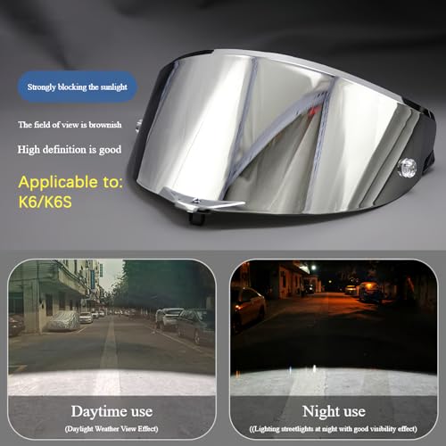 AGV K6 and K6S Visor (Bright silver color) - color: Bright Silver Color