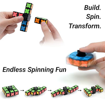 TOSY Magnet Fidget Spinner Mini - 8 Blocks, 3 in 1 Toy: Transformable Fidget Spinner, Infinity Cube, 2x2 Puzzle Cube, Easter Basket Stuffers for Kids/Adults, STEM Sensory Stress Relief Toy - color: Mini B