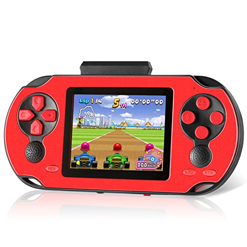 TaddToy 16 Bit Handheld Game for Kids Adults, 3.0'' Large Screen Preloaded 230 HD Classic Retro Video Games with USB Rechargeable Battery & 3 Game Cartridges for Birthday Gift for Kids 4-12 (Red) - color: Red