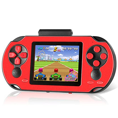 TaddToy 16 Bit Handheld Game for Kids Adults, 3.0'' Large Screen Preloaded 230 HD Classic Retro Video Games with USB Rechargeable Battery & 3 Game Cartridges for Birthday Gift for Kids 4-12 (Red) - color: Red