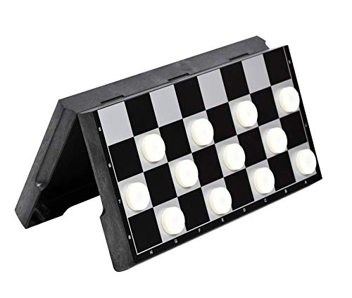 Outside Inside Backpack Chess and Checkers, Compact, Foldable, Magnetic, Travel Size for Camping and Travel