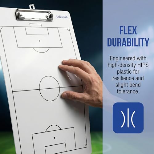 Premium Clipboard for Coaches, Durable Dry Erase WhiteBoard, Simplicity Sharpens Focus, Tactical Coaching Clip Boards, Sporting Goods Clipboards(Soccer) - style: Soccer