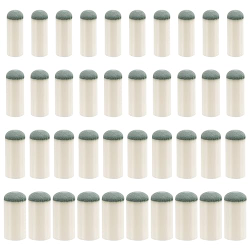 XIHIRCD 40pcs Slip On Pool Cue Tips, 4 Sizes Pool Stick Tips No Glue or Tool Required Billiard Cue Tips Replacement 9mm, 10mm, 12mm, 13mm Billiard Stick Tips for Snooker and Pool Cues