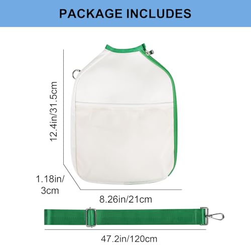 LAKE OF FIRE Pickleball Paddle Cover Crossbody Bag with Adjustable Strap Pickle ball Sling Bag Lightweight Pickleball Gifts for Men and Women - color: Green