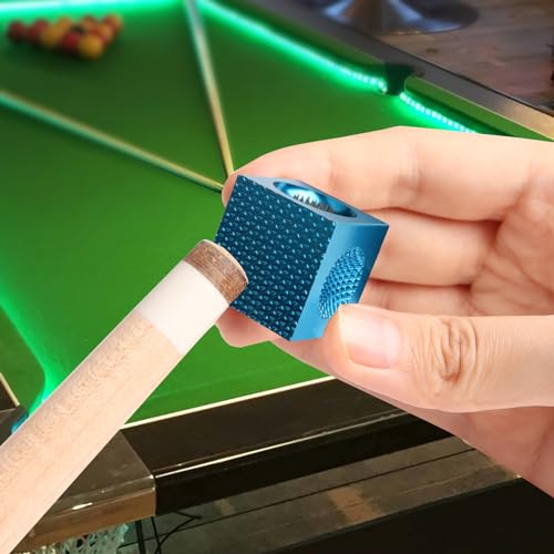 GSE Games & Sports Expert Billiard Pool Cue Tip Tool, Stick Scuffer/Shaper/Aerator/Joint Protector Tool, Billiard Accessories - style: Blue 5-in-1 Cube Tool
