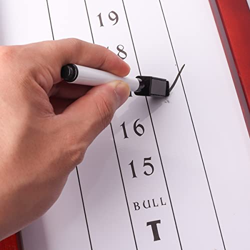 GSE Games & Sports Expert Dry-Erase Dart Scoreboard for Cricket and 01 Dart Games with Marker