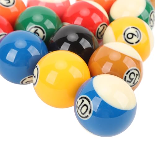 16 Pcs Billiard Ball Set Regulation Size, Professional Regulation Size Billiards Pool Balls Set, Standard Set of Pool Balls, Resin, for Billiard Table Pool Table