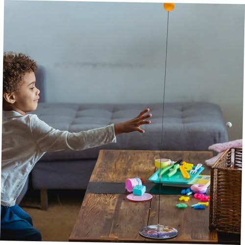 UKCOCO Table Tennis Trainer Kit with Elastic Rod and Stainless Steel Base Portable Indoor Outdoor Pong Practice Device for All Ages Sports Training Plaything with Balls for Home Use