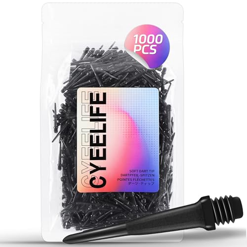 CyeeLife 2BA Thread Soft Tip Dart Points - Plastic Dart Tips - 100/1000 Pack Premium Replacement Dart Accessories - color: 1000pcs-cl11model