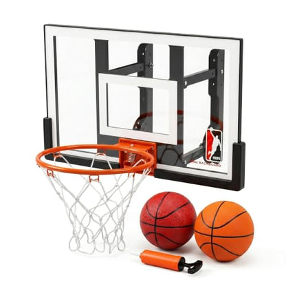 Efficraft Mini Basketball Hoop, Adjustable Indoor Wall Mount, Silent Ball | 7 Level Adjustable Height, Quiet&Bounce Dual Ball Set, Shatter Resistant pc Backboard, Spring Metal Rim, Metal Bracket - color: White, size: X-Small