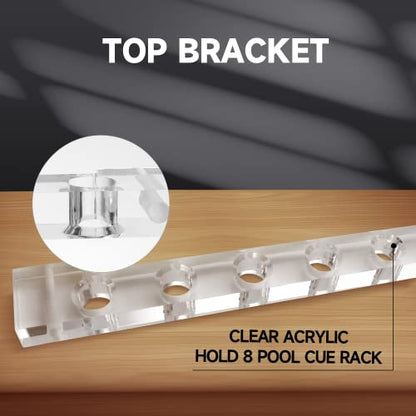 GSE Games & Sports Expert 2-Piece 6/8/12 Billiard Pool Cue Rack Wall Mounted Holders, Billiard Cue Sticks Wall Rack Set - style: 8 Cue - Acrylic