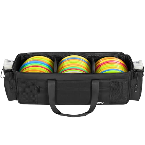 Disc Golf Storage Bag Durable Large Capacity with Dividers and Multi Side Pockets, Black - style: 25 X 10.2 X 10.2 Inch