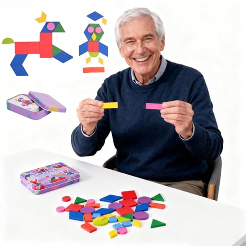 Wooden Tangrams Pattern Blocks, Elephant Style - color: Multicolored1
