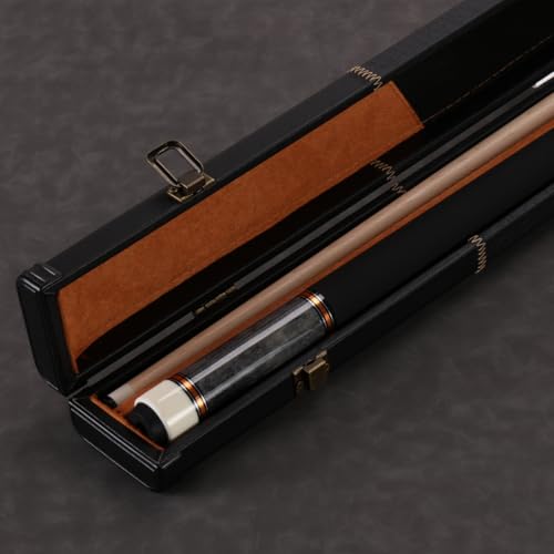Pool Cue Stick Genuine Leather Cowhide Grip 58" 19 20oz 2 Piece with 12.5mm Tip,Canadian Maple Pro Billiard Cue,for Adults/Beginner/Pro Player. - color: Grey-20oz-Velvet Paint Grip-with Case