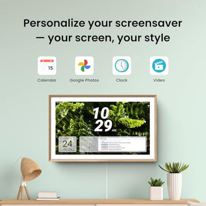 Apolosign 15.6-inch Digital Family Calendar, No Subscription Fee, Smart Wall Planner with Calendar Sync, Chore Chart & Touchscreen Display for Busy Families, Dual Mode, with Stand (Teak) - color: Teak