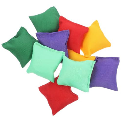 Mini Bean Bags for Tossing Game, 10Pcs Kids Throwing Game Bean Bag Small Toy Throwing Sandbags Nylon Tossing Game Cornhole Bags Hand Toss Game Props for Indoor Outoodr (Double-Stitched, 2 X 2)