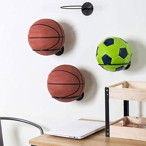 TOYANDONA 5Pcs Wall Mounted Ball Holder Rack for Sports Equipment Storage Durable Design for Home Suitable for Basketball Football and Helmets Easy to Install Display