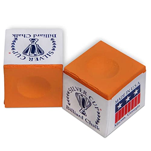 Silver Cup Billiard CHALK - ONE DOZEN - color: Orange