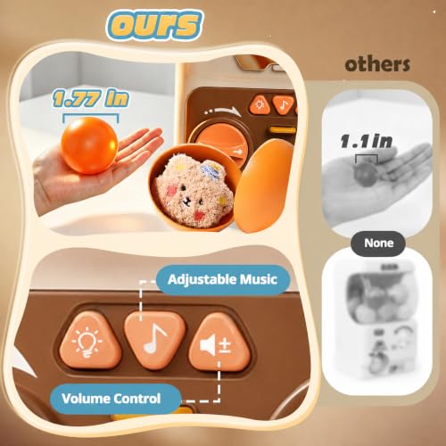 Skirfy Gumballs Machine Toy for Kids,15 PCS 1.77 in Capsules Light Up Vending Machine Operated Gumballs Prize Arcade Game Claw Machine Game Sensory Toys Dolls Gifts - color: White Bunny