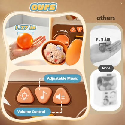 Skirfy Gumballs Machine Toy for Kids,15 PCS 1.77 in Capsules Light Up Vending Machine Operated Gumballs Prize Arcade Game Claw Machine Game Sensory Toys Dolls Gifts - color: White Bunny