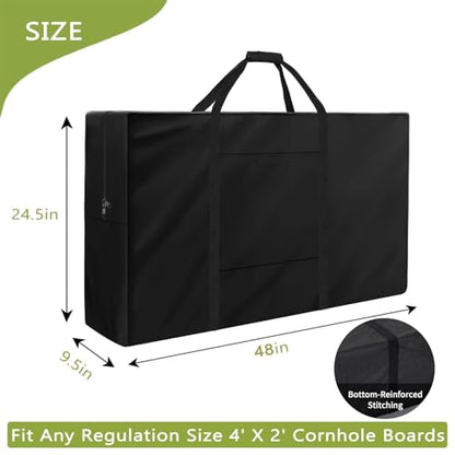 Cornhole Carrying Case,4' X 2' Cornhole Bag Carrying Cases,Weatherproof Cornholes Board Carrying Case - Includes 2 Pockets & Padded Shoulder Strap(Regulation Size) - size: 4' x 2' Regulation Size