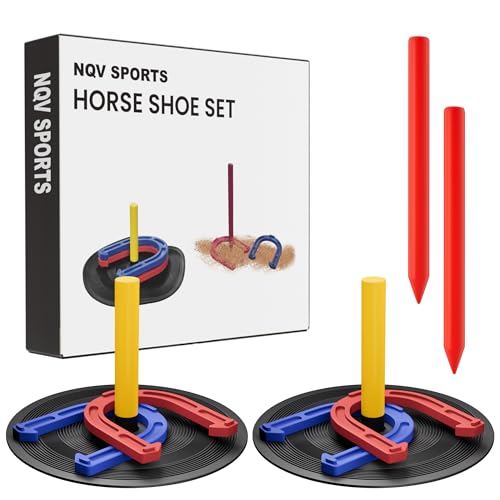 NQV Horseshoe Outside Game, Horse Shoe Game Kit, Horseshoe Set for Kids Adults. - style: indoor outdoor horseshoe set