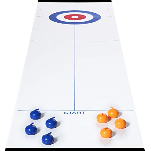 8 Pieces Mini Shuffleboard Pucks Tabletop Curling Game Pucks Replacement Shuffleboard Rollers Sliding Bead Games for Adults (Blue, Orange)