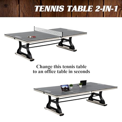 Barrington Table Tennis Multiple Style Ping Pong Tables with Metal Nets, Perfect for Family Game Rooms - style: 9 Ft. Coventry (w/Storage Drawer)