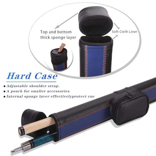 58 Inch 19oz/20oz Maple Billiard Stick Pool Cue Set 13mm Tip, Hardwood Canadian Maple Professional Billiard Pool Cue Stick - color: 19OZ With Case