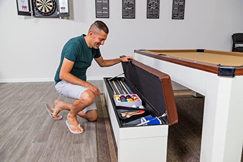 Hathaway Pool Table Combo Set with Benches - color: Walnut
