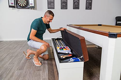 Hathaway Pool Table Combo Set with Benches - color: Walnut