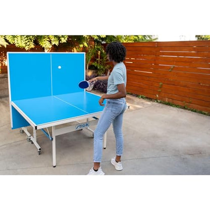STIGA Outdoor Table Tennis Table – All-Weather Waterproof Aluminum Ping Pong Table with Net & Post, QuickPlay Assembly, 108" L x 60" W x 30" H - style: XTR