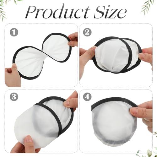 Gejoy Foldable Flying Disc Fans Bulk with Bags 9.8 Inch DIY Sublimation Handheld Cooling Fan Beach Flying Disc for Summer Outdoor Games Activities Birthday Wedding Party Favors - color: Black and White