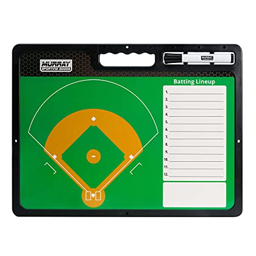 Murray Sporting Goods Premium Coaches Clipboard | Double-Sided Dry Erase Marker Board for Basketball, Baseball, Soccer, Football, Hockey (Marker Included) - style: Baseball