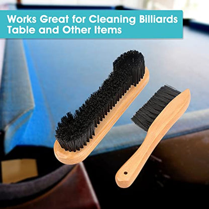 plplaaoo 2pcs Billiards Pool Table Rail Brush Set,Pool Table Brush,Snooker Table Brush Set, Pool Table Felt, Pool Tables Pool Table Felt Cleaner Billiards Pool Table Accessories(Natural Color)
