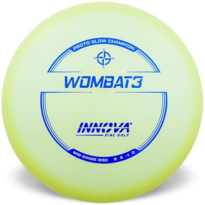 Innova Proto Glow Champion Wombat3 – Glow in The Dark Disc Golf Mid-Range Disc - size: 178-180g