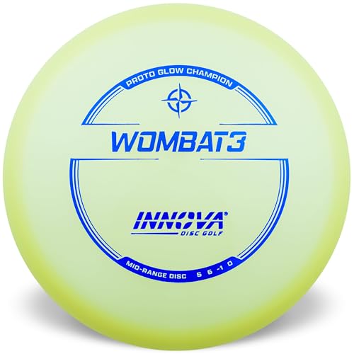 Innova Proto Glow Champion Wombat3 – Glow in The Dark Disc Golf Mid-Range Disc - size: 170-174g