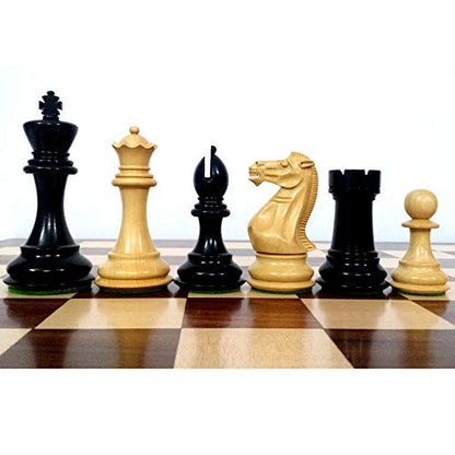 RoyalChessMall - 4.1" Pro Staunton Weighted Wooden Chess Pieces Only Set - Ebonised Wood - 4 Queens - style: Ebonised Boxwood